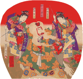 九代目團十郎の「鏡獅子」 豊原国周画