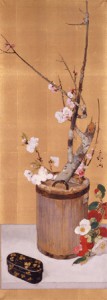 川村清雄《梅と椿の静物》