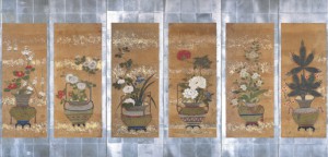 「生花図屏風」 個人蔵 （展示期間 11/23～12/20）