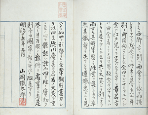 「慶応戊辰三月駿府大総督府ニ於テ西郷隆盛氏ト談判筆記」画像