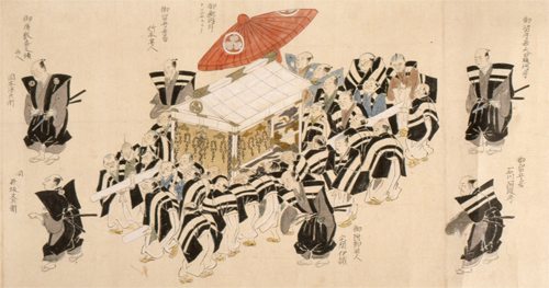 御入輿御行列図（部分）画像